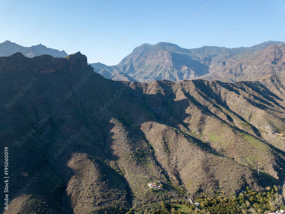 Aerial view beautiful landscape in Gran Canaria