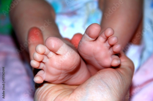      little baby feet in mother's reliable hands  © Виктория Ткаченко