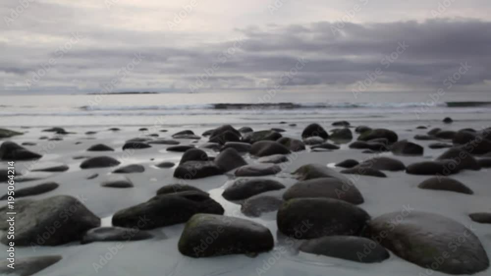 On the beach in Bleik, Lofoten island, Norway. Puffins island. Nature reserve. On the beach in Bleik, Lofoten island, Norway. Puffins island. Nature reserve.