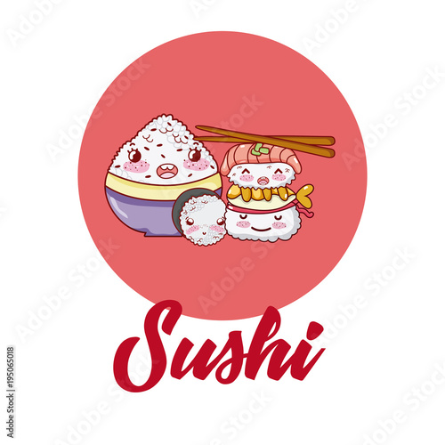 Cute sushi kawaii cartoon