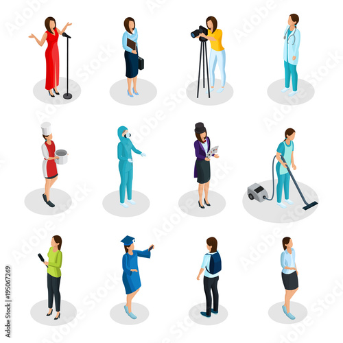 Isometric Professions Set