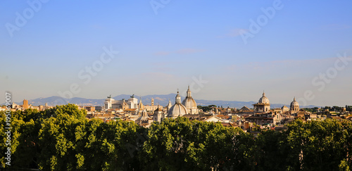 Panorama of old town in city of Rome, Italy