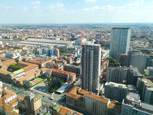 Milan aerial view. Milano city  Italy