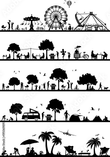 Silhouetten Freizeit und Hobby