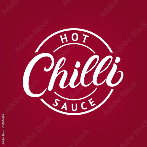 Chilli hot sauce hand written lettering logo