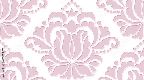 Vector damask seamless pattern element. Classical luxury old fashioned damask ornament, royal victorian seamless texture for wallpapers, textile, wrapping. Exquisite floral baroque template.
