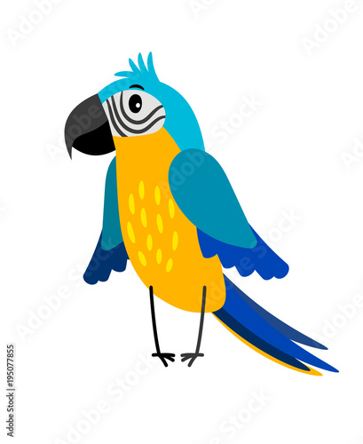 Parrot cartoon bird icon