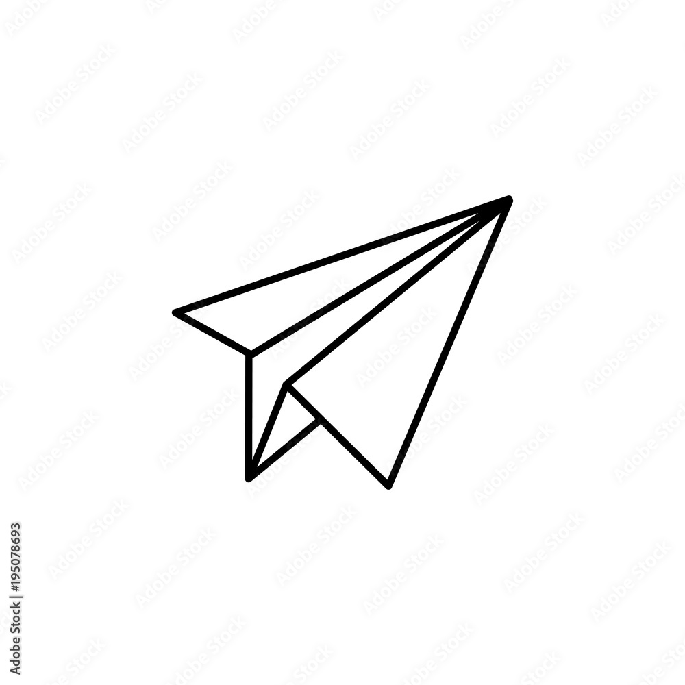 flying paper plane vector sign line black icon flying paper plane vector sign line black icon