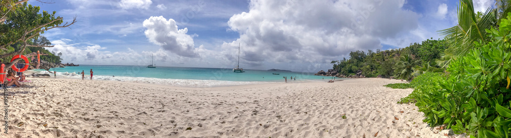 Panoramic view of Anse Georgette, Praslin - Seychelles Panoramic view of Anse Georgette, Praslin - Seychelles