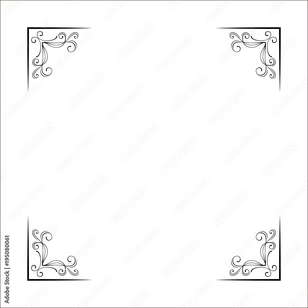 Set of hand drawn corner borders. Fancy page decoration. Vector. vector de  Stock | Adobe Stock