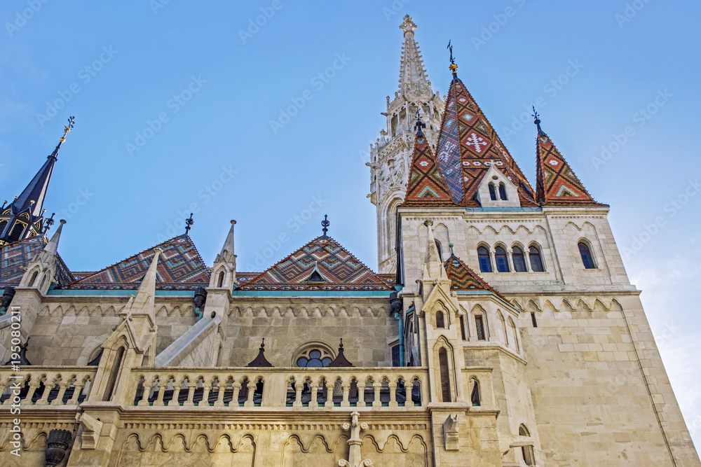 Exterior of Matthias Church in Budapest
