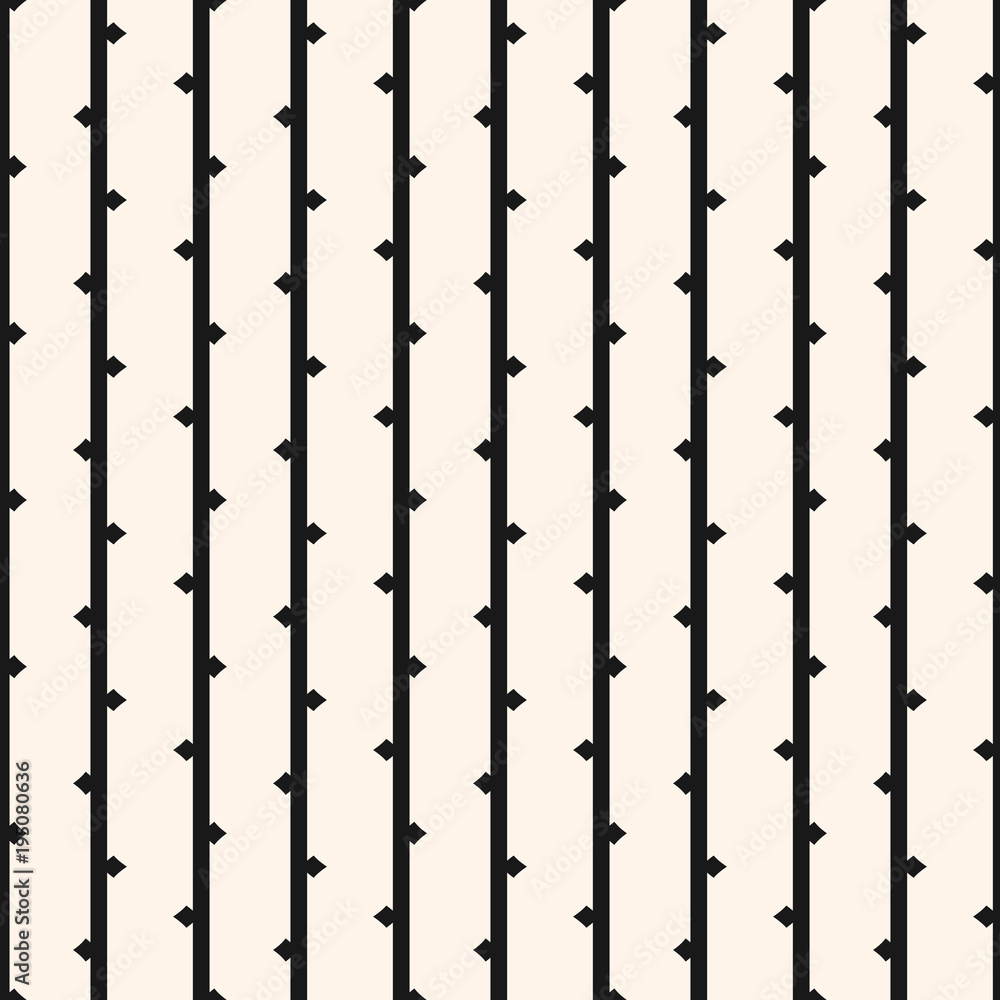 Naklejka premium Vector seamless pattern with vertical lines, branches. Funky geometric texture
