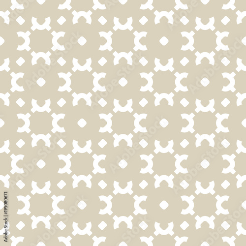 Vector gold and white background. Abstract geometric floral seamless pattern