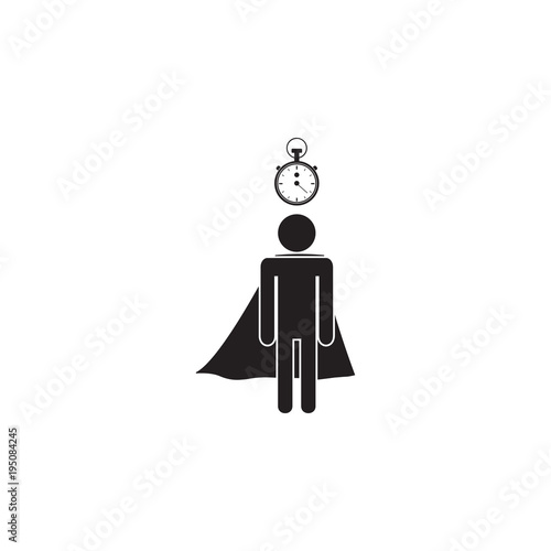 super hero with a stopwatch icon. Detailed icon of head hunting and employee icon. Premium quality graphic design. One of the collection icon for websites, web design, mobile app
