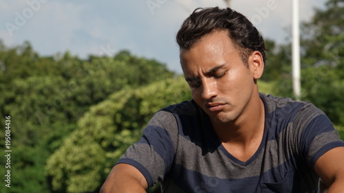 Unhappy Diverse Male
