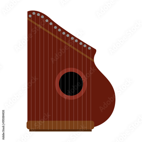 Quadro em tela Isolated zither icon. Musical instrument