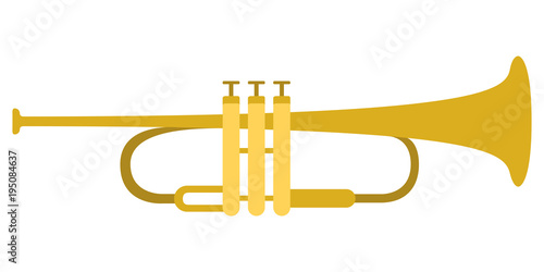 Isolated trumpet icon. Musical instrument