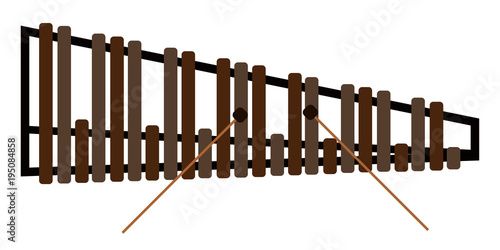 Isolated marimba icon. Musical instrument