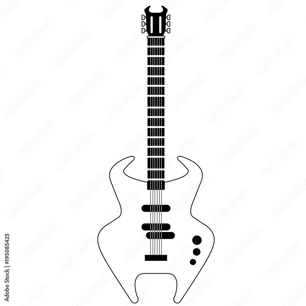 Isolated electric guitar icon. Musical instrument