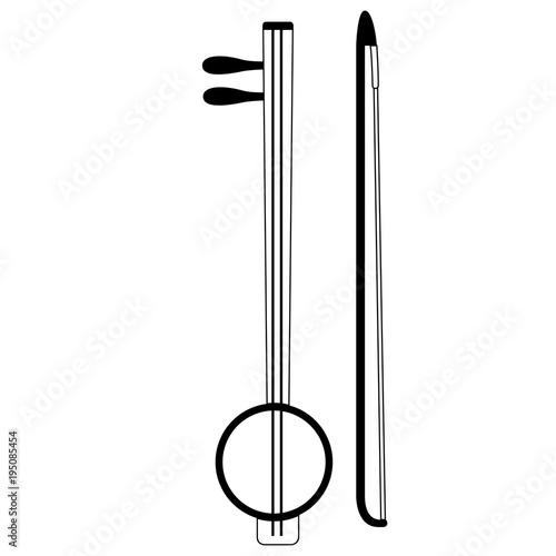 Isolated rebab icon. Musical instrument photo