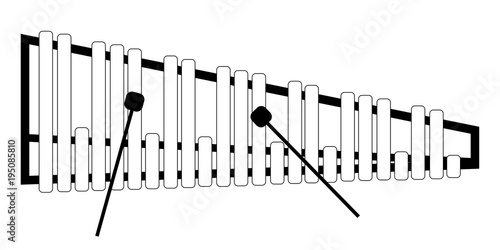 Isolated marimba icon. Musical instrument