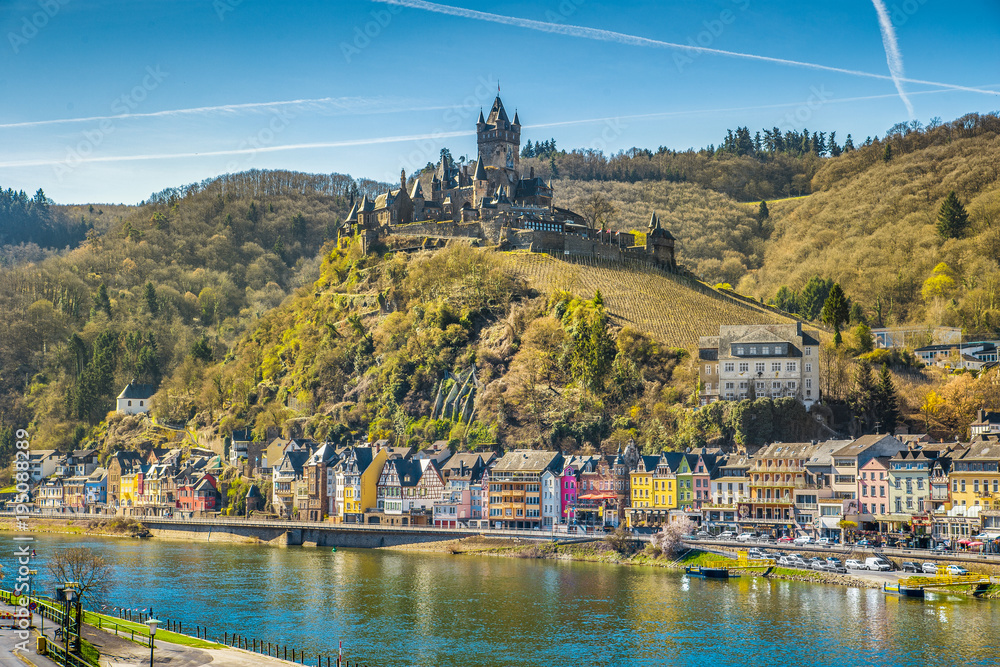 Historic town of Cochem with Moselle river, Rheinland-Pfalz, Germany
