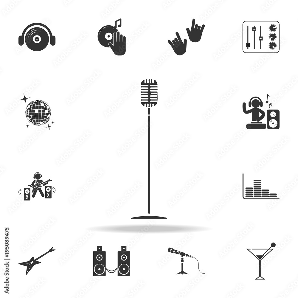 Microphone stand icon. Detailed set of night club and disco icons. Premium quality graphic design. One of the collection icons for websites, web design, mobile app