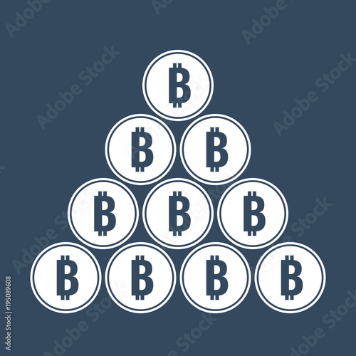 bitcion pyramid, flat style vector illustration