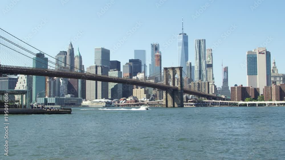Panoramic View Of Manhattan Skyline And Brooklyn Bridge Panoramic View Of Manhattan Skyline And Brooklyn Bridge