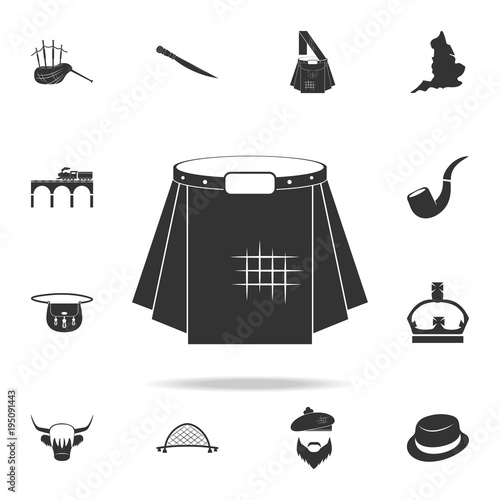 Scottish kilt icon. Detailed set of United Kingdom culture icons. Premium quality graphic design. One of the collection icons for websites, web design, mobile app on white background