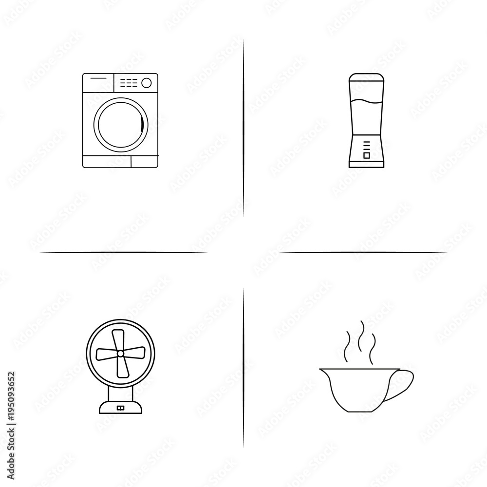 Home Appliances And Equipment simple linear icon set.Simple outline icons Home Appliances And Equipment simple linear icon set.Simple outline icons