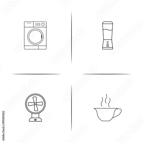 Home Appliances And Equipment simple linear icon set.Simple outline icons