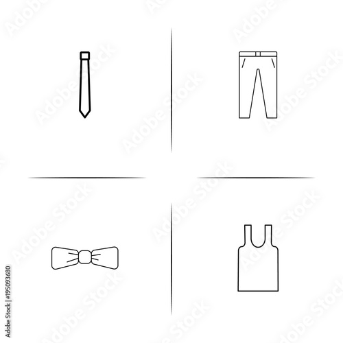 Dress And Clothes simple linear icon set.Simple outline icons