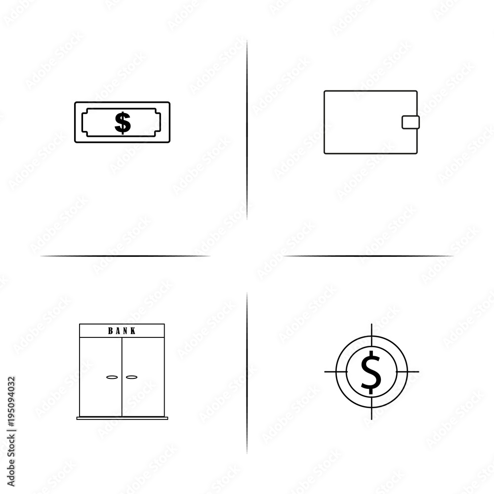 Banking, Finance And Money simple linear icon set.Simple outline icons Banking, Finance And Money simple linear icon set.Simple outline icons