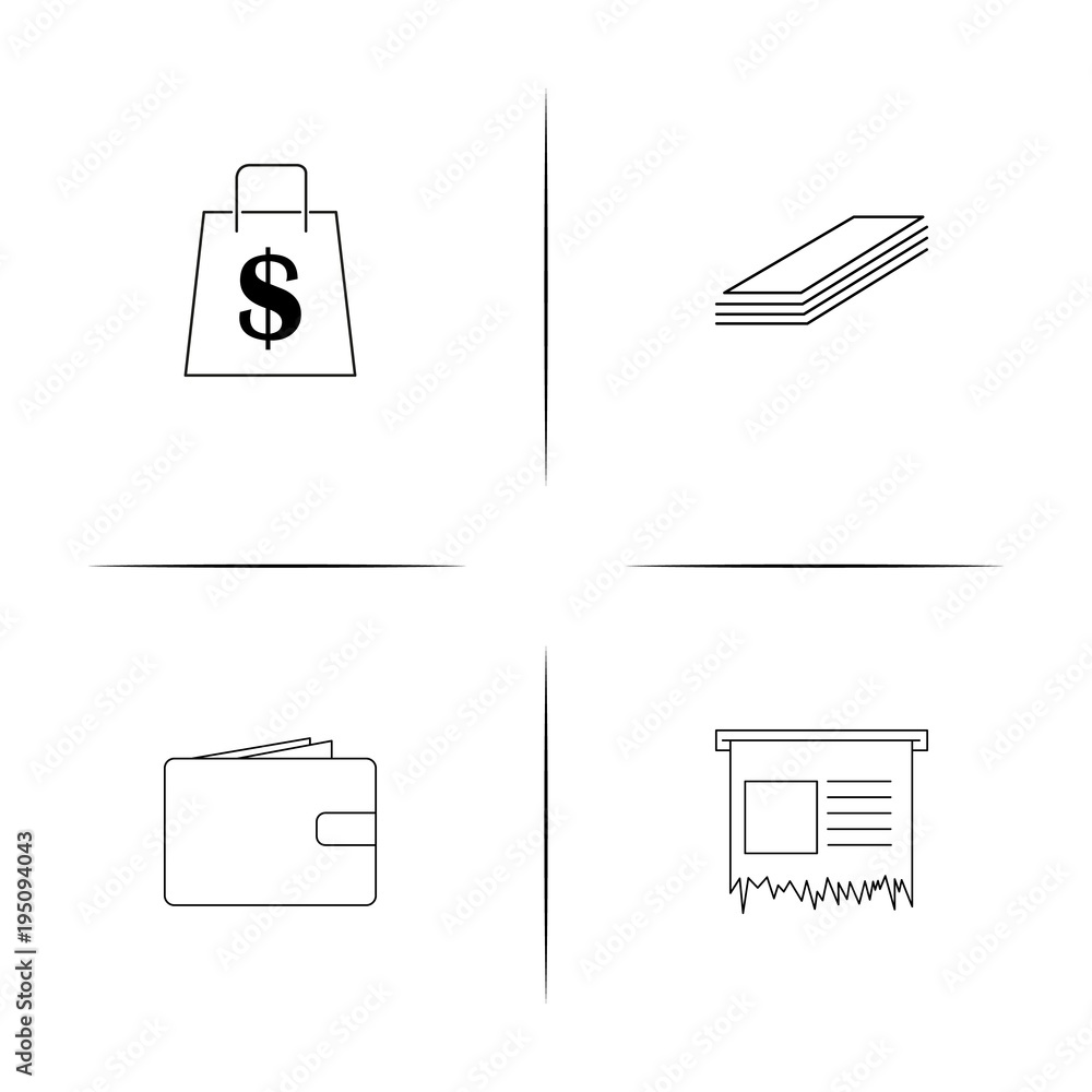 Banking, Finance And Money simple linear icon set.Simple outline icons Banking, Finance And Money simple linear icon set.Simple outline icons