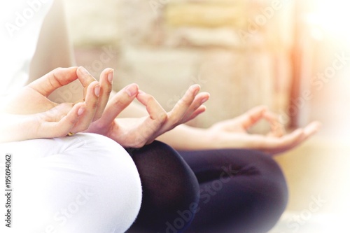 Wallpaper Mural group of meditation focus at fingers Torontodigital.ca