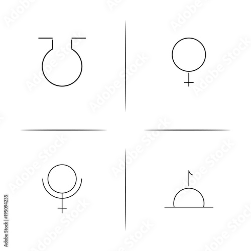 Astrology simple linear icon set.Simple outline icons