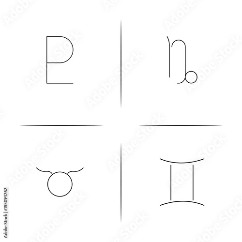 Astrology simple linear icon set.Simple outline icons