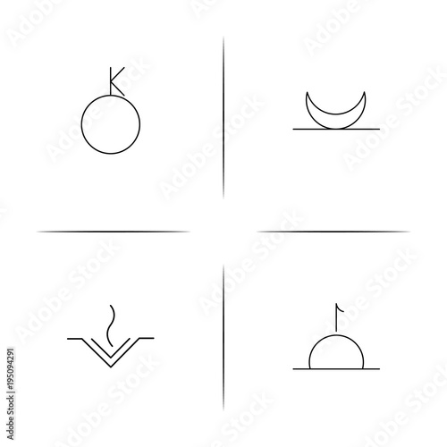 Astrology simple linear icon set.Simple outline icons