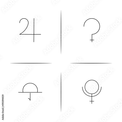 Astrology simple linear icon set.Simple outline icons