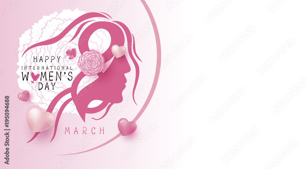 8 march happy womens day design on white background vector illustration