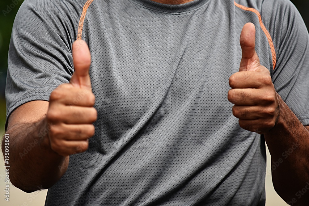 Adult Male Athlete With Thumbs Up Adult Male Athlete With Thumbs Up