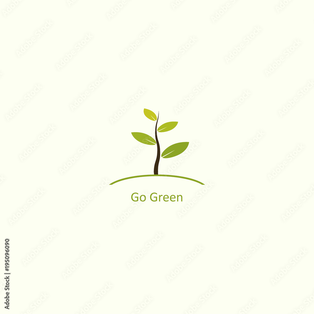 Go Green Vector Template Design