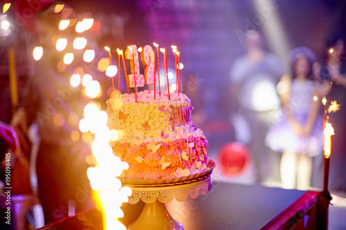 Фотография birthday cake fireworks, birthday celebration