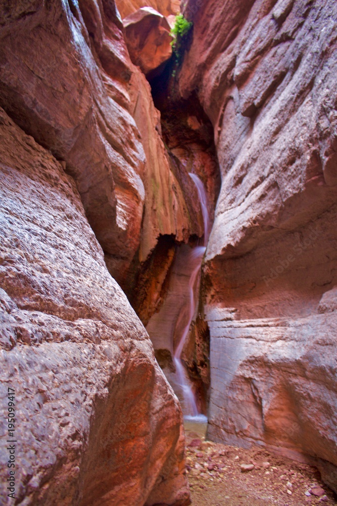 Waterfall in Slot Canyon