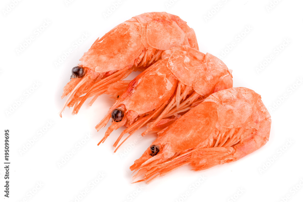 Red cooked prawn or shrimp isolated on white background Red cooked prawn or shrimp isolated on white background