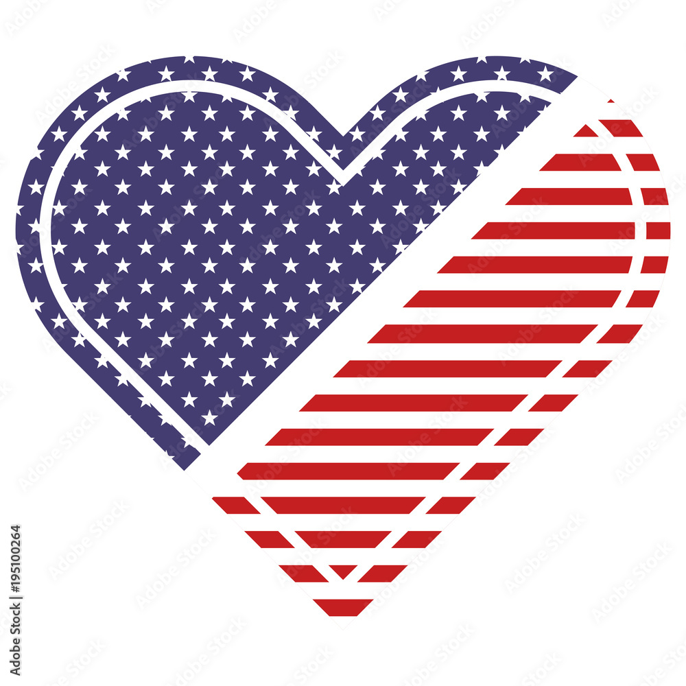 Obraz premium american flag in heart patriotic symbol