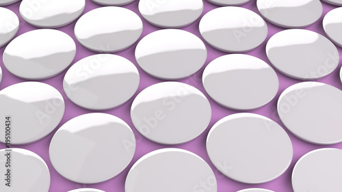 Blank white badge on purple background