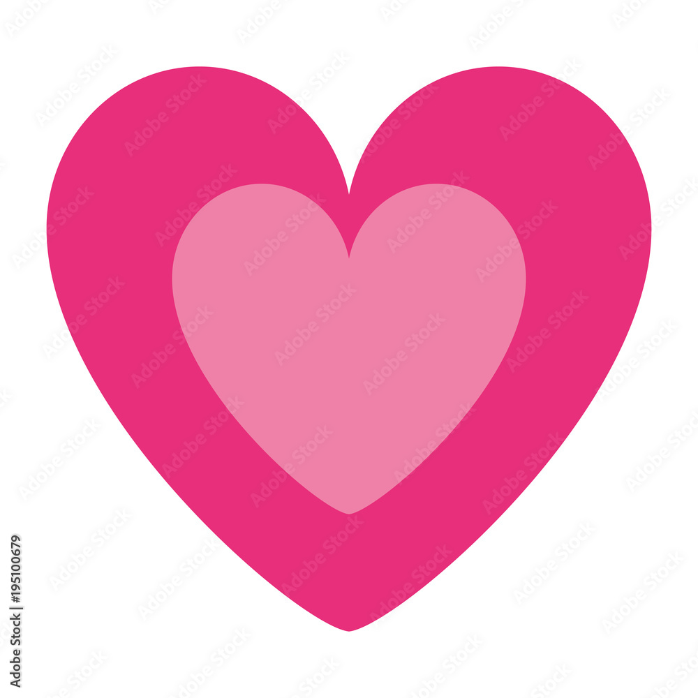 cute pink heart in love decoration