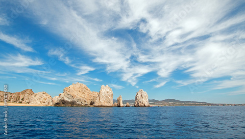 Lands End as seen from the Pacific Ocean at Cabo San Lucas in Baja California Mexico BCS